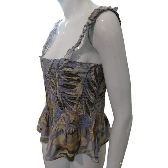 Patrons of Peace Women's Size L Tropical Resort  Smocked Summer Tank Top NWT - Picture 3 of 12